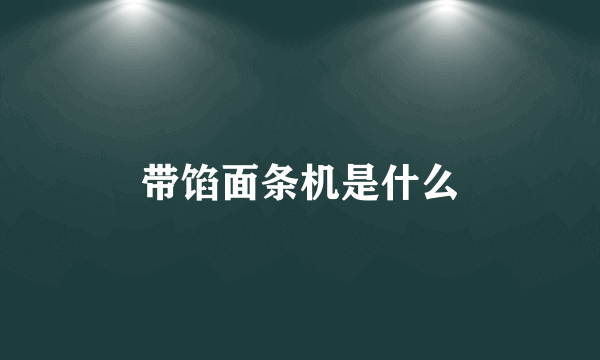 带馅面条机是什么