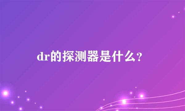 dr的探测器是什么？