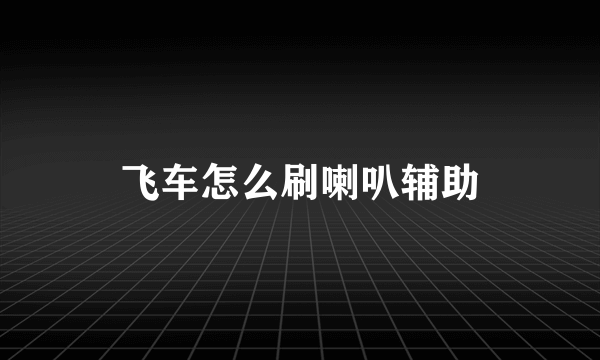 飞车怎么刷喇叭辅助