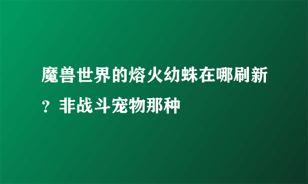 魔兽世界的熔火幼蛛在哪刷新？非战斗宠物那种