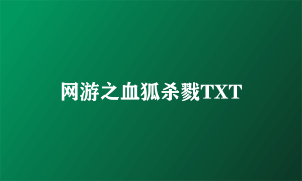 网游之血狐杀戮TXT