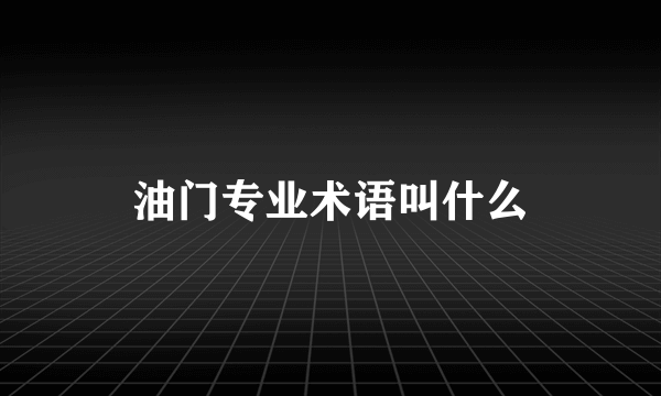 油门专业术语叫什么