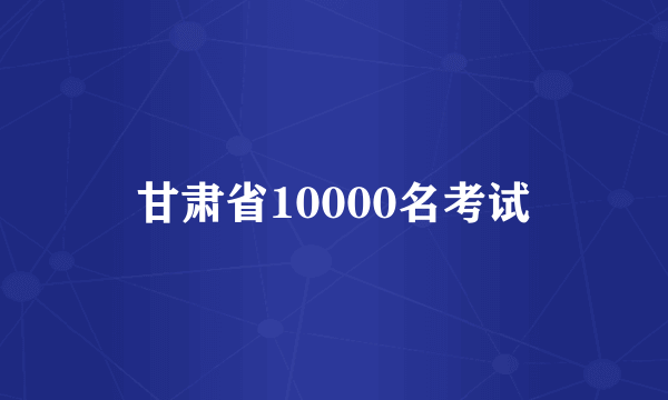 甘肃省10000名考试
