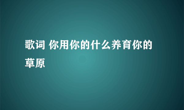 歌词 你用你的什么养育你的草原