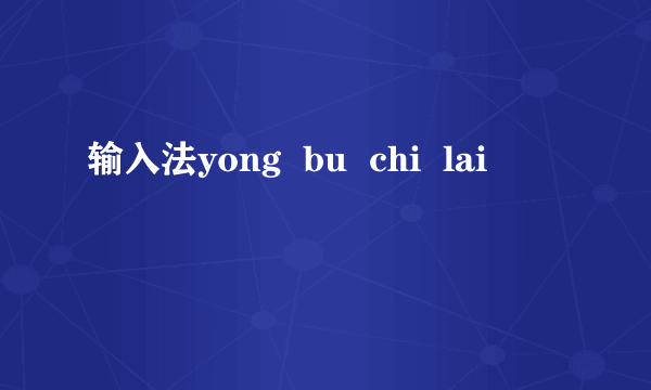 输入法yong  bu  chi  lai