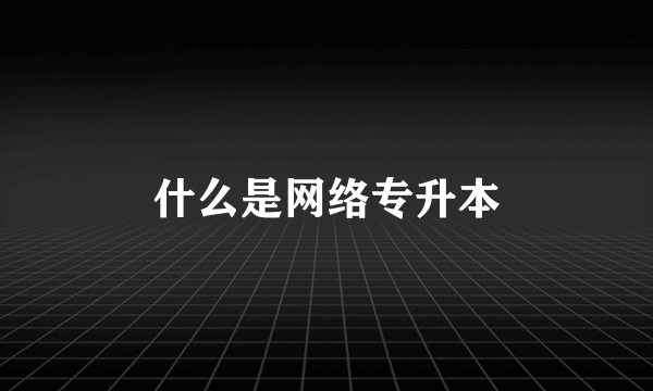 什么是网络专升本