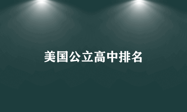 美国公立高中排名