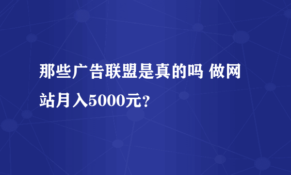 那些广告联盟是真的吗 做网站月入5000元？