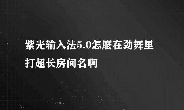 紫光输入法5.0怎麽在劲舞里打超长房间名啊