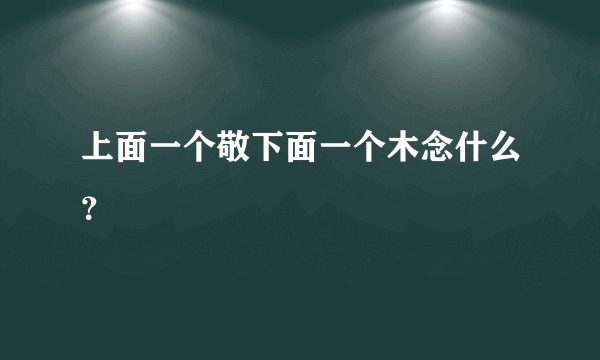上面一个敬下面一个木念什么？